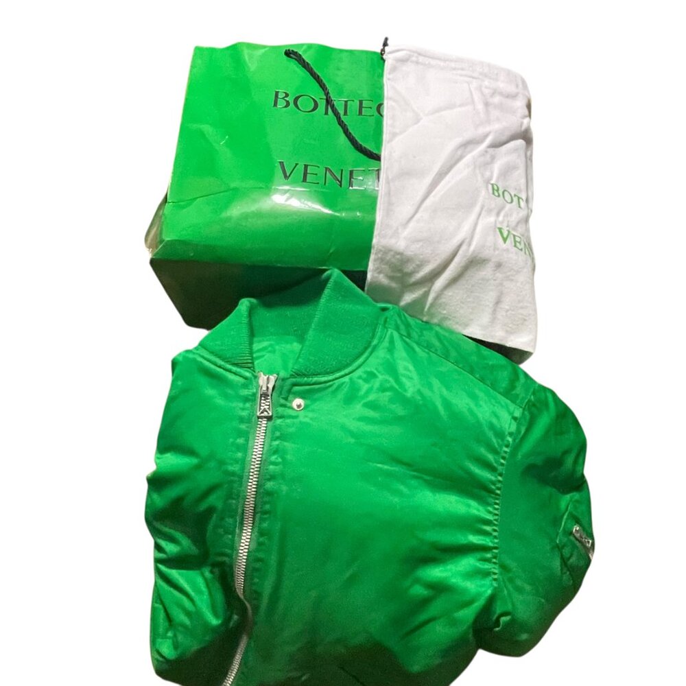 Bottega Veneta Bomber Jacket Mens Small Kelly Green Ma-1 Puffer Fall 2021 Italy